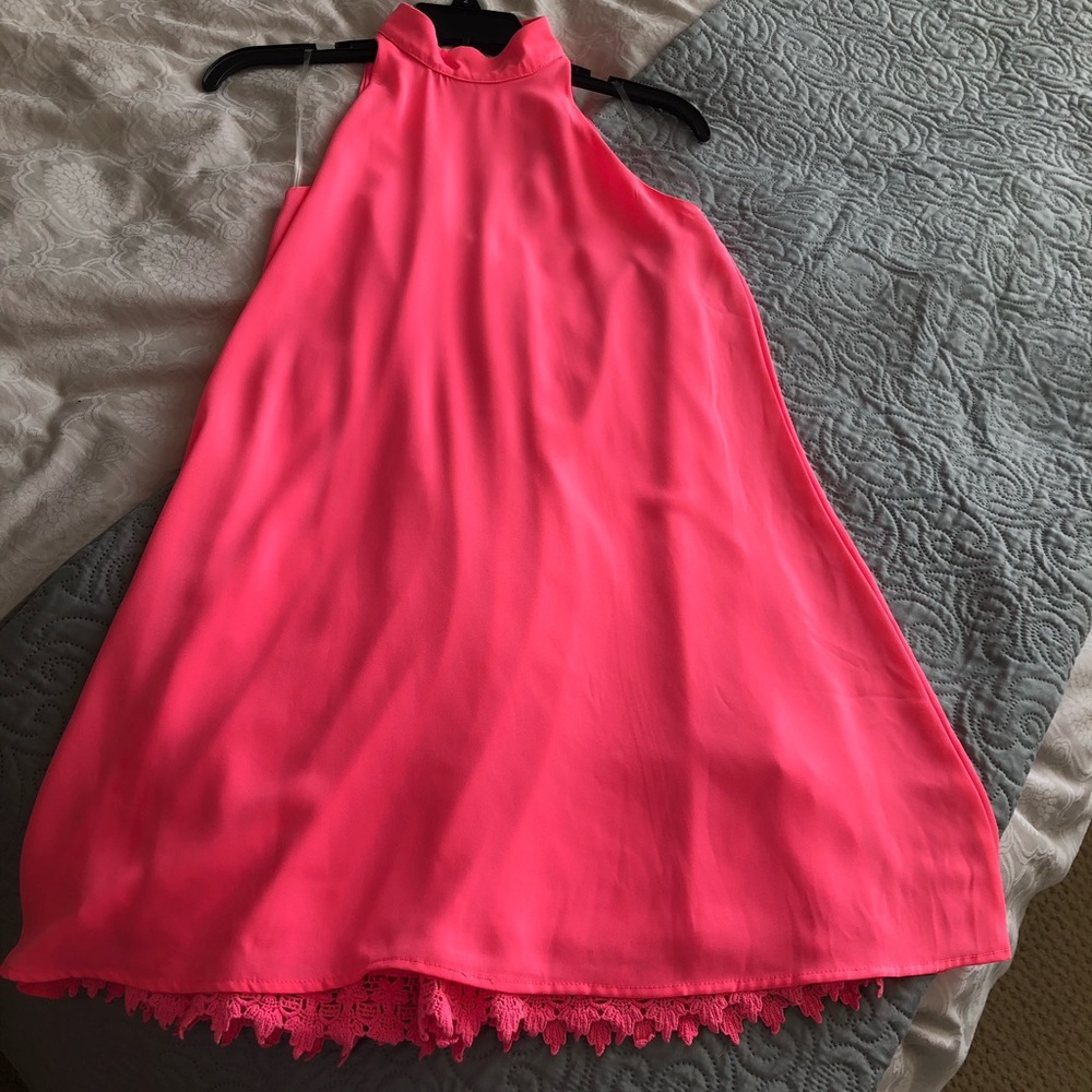 Altar’d State Hot Pink high neck mini dress